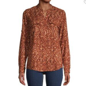 Like NEW Calvin Klein Geometric-Print Button-Down Shirt Size:  Small